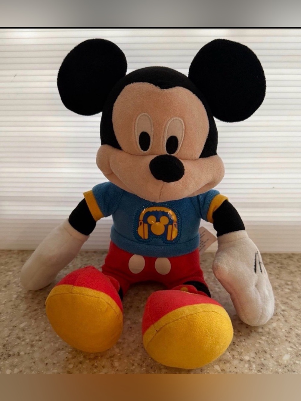 Mickey Mouse Plush Toy - Blue Shirt, Red & Yellow Outfit 13”